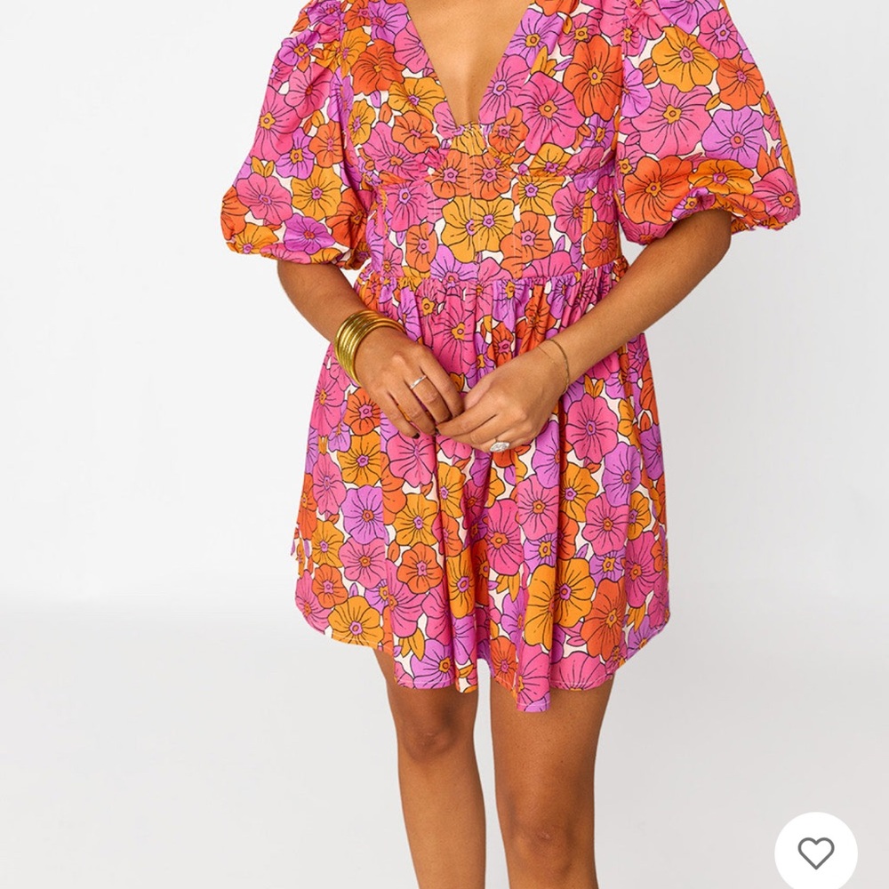 Buddy love Bonnie puff sleeve mini dress